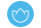 Ein blauer Kreis mit dem Symbol einer Lotusblume darin